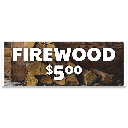 Firewood $5.00 Banner Concession Stand Food Truck Single Sided